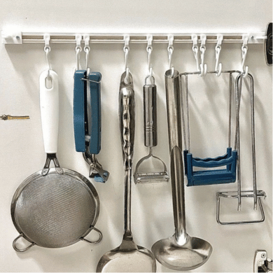 Non Drilling Cabinet Hooks Multi Functional Kitchen Sliding S Hooks Adhesive Organizer