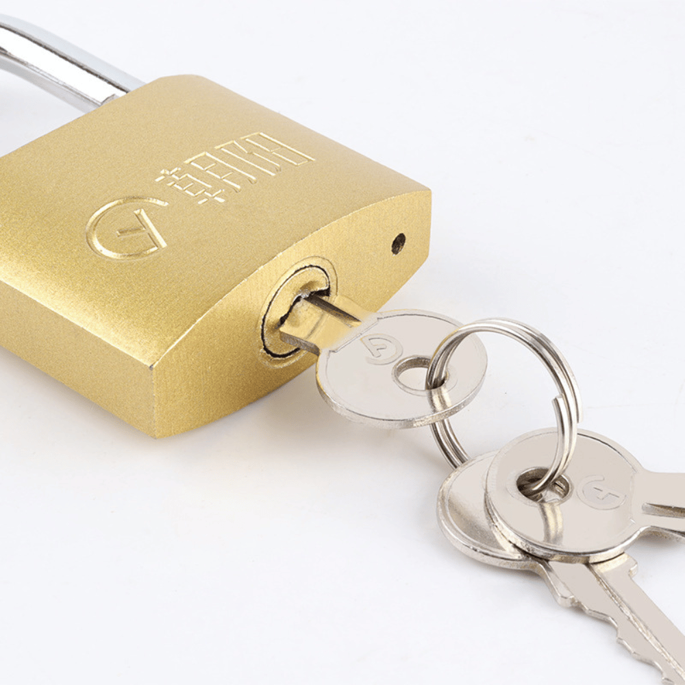 Secure Brass Plated Padlock Waterproof Rustproof Anti Theft Lock