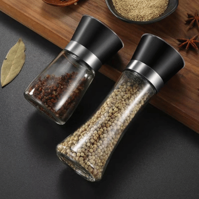 Stainless Steel Pepper Grinder Manual Spice Mill Glass Seasoning Grinder