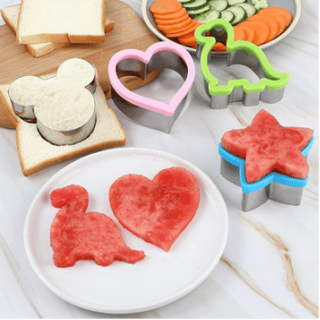 12 Piece Heart Shaped Sandwich Cutter Set for Bread Fruit and Vegetables