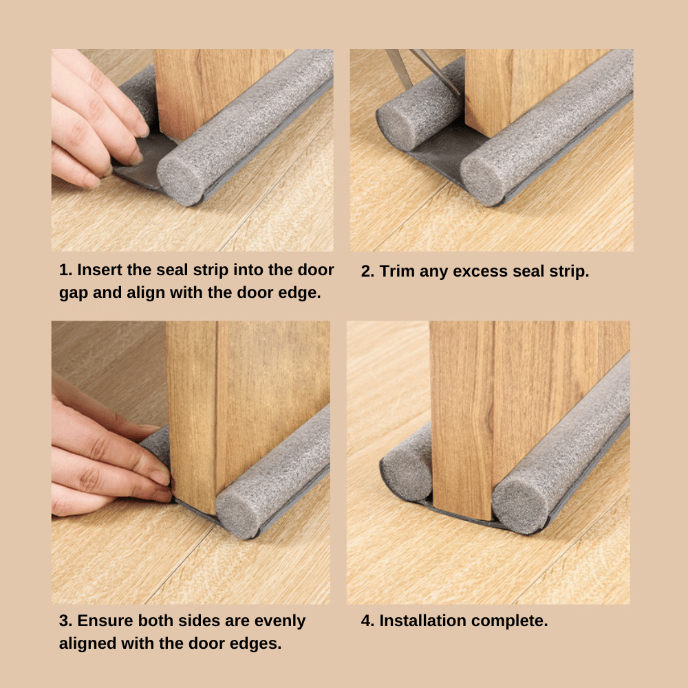 Double Sided Door Seal Windproof Soundproof Insect Resistant Durable Leather