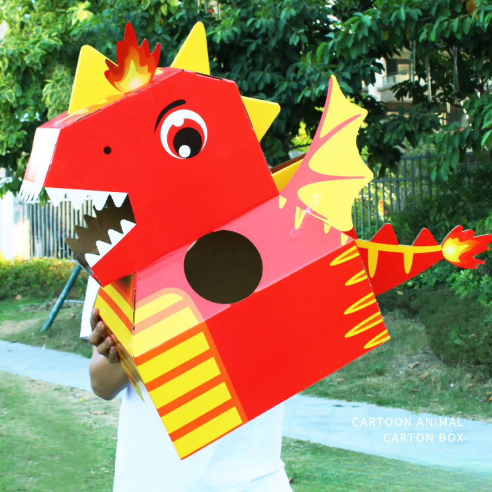 DIY 3D Cartoon Box Costumes for Kids