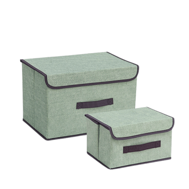 Foldable Fabric Storage Box Set with Lid Dustproof Portable Organizer