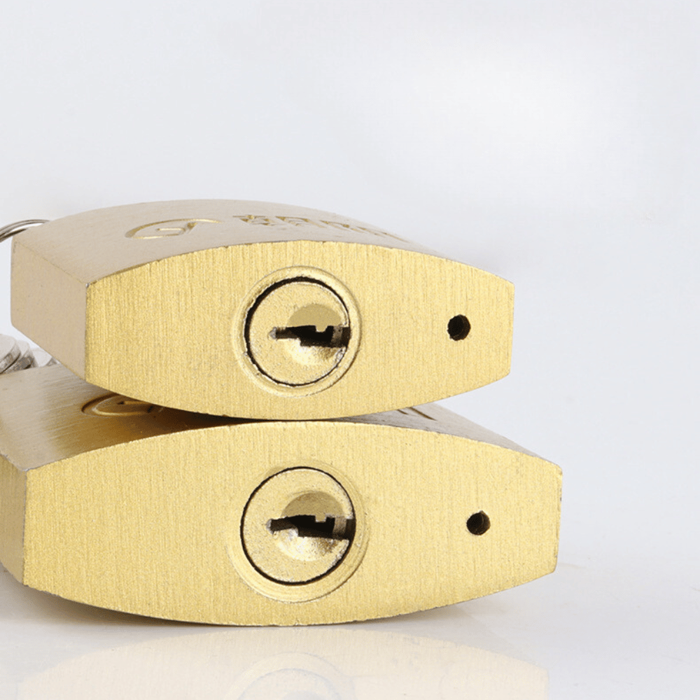 Secure Brass Plated Padlock Waterproof Rustproof Anti Theft Lock
