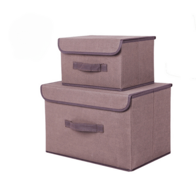 Foldable Fabric Storage Box Set with Lid Dustproof Portable Organizer
