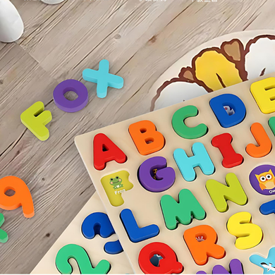 3D Wooden Alphabet Matching Puzzle Block Set