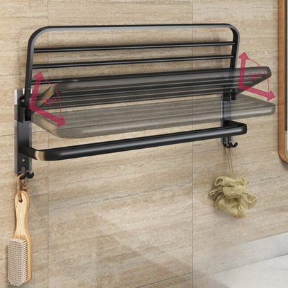 No-Drill Bathroom Towel Rack & Storage Shelf
