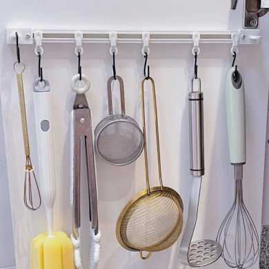 Non Drilling Cabinet Hooks Multi Functional Kitchen Sliding S Hooks Adhesive Organizer