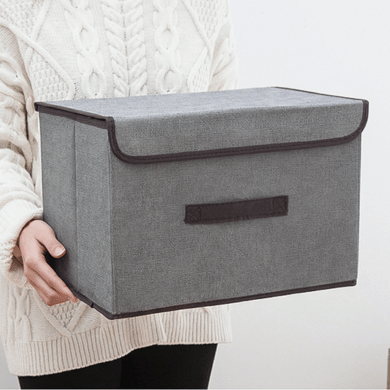 Foldable Fabric Storage Box Set with Lid Dustproof Portable Organizer