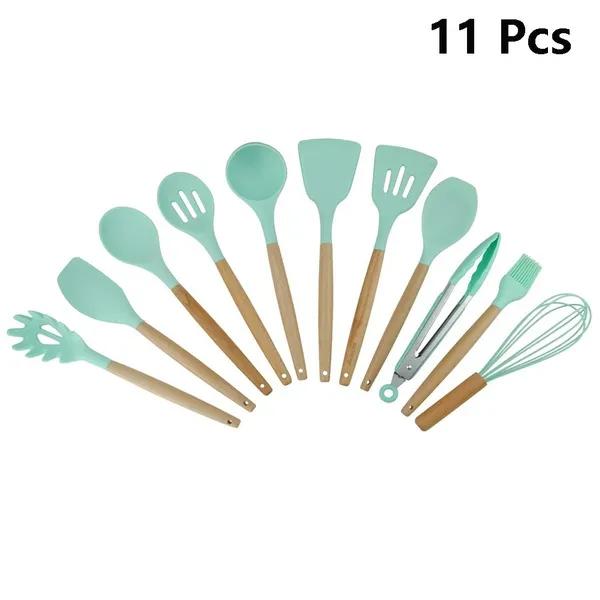 11pcs Silicone Kitchenware Cooking Utensils Set Heat Resistant Kitchen Non-Stick Cooking Utensils Baking Tools [Wistech]