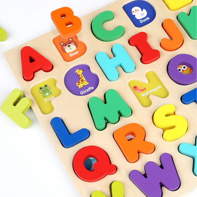 3D Wooden Alphabet Matching Puzzle Block Set