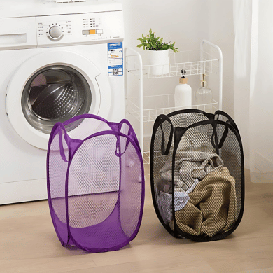 Collapsible Laundry Basket Foldable Mesh Clothes Storage Organizer