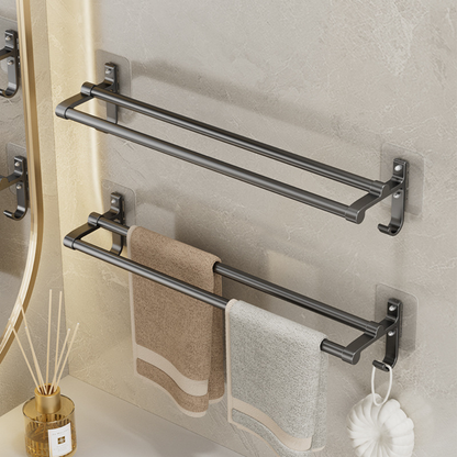No-Drill Bathroom Towel Rack & Storage Shelf