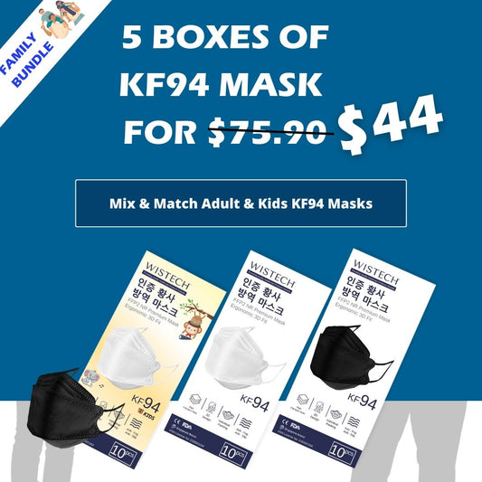 5 BOXES KF94 PROTECTIVE FACE MASKS with FREE SHIPPING FOR $44 only