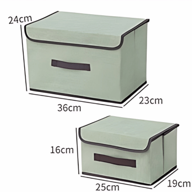 Foldable Fabric Storage Box Set with Lid Dustproof Portable Organizer
