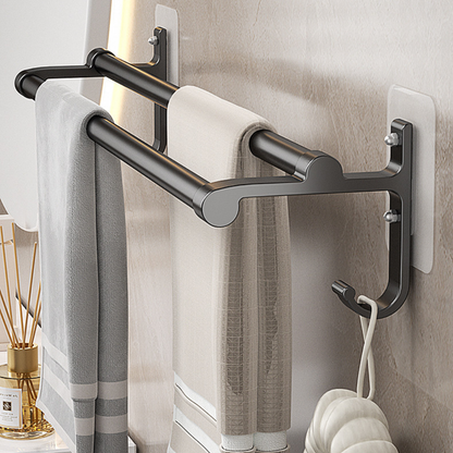 No-Drill Bathroom Towel Rack & Storage Shelf