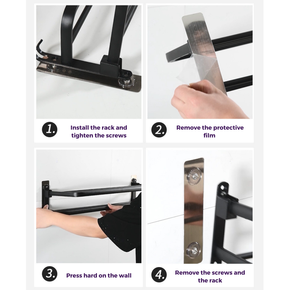 No-Drill Bathroom Towel Rack & Storage Shelf