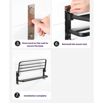 No-Drill Bathroom Towel Rack & Storage Shelf