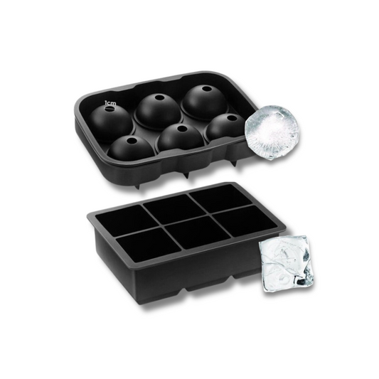 Silicone Ice Cube Tray, Round, Square, Skull, Bear, Heart & Rose Molds for Ice Balls and Large Cubes