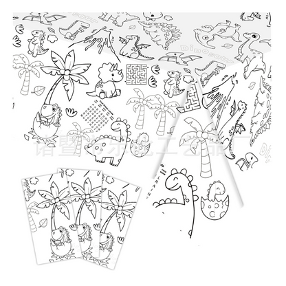 Themed Doodle Colouring Tablecloth Mat