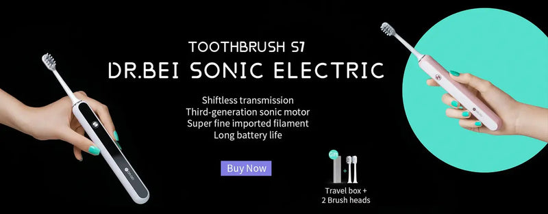 Toothbrush S7. Dr. Bei Sonic Electric. Shiftless transmission, Third-generation sonic motor, Super fine imported filament and long battery life.