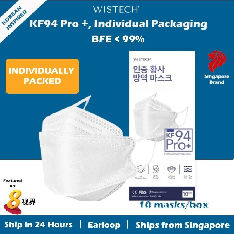 Individual Sealed White KF94 Mask 10pcs,Fast delivery
