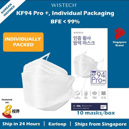 Individual Sealed White KF94 Mask 10pcs,Fast delivery