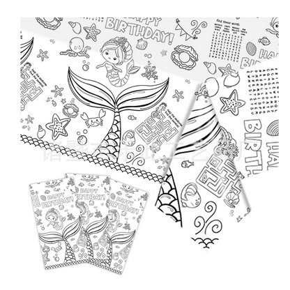Themed Doodle Colouring Tablecloth Mat