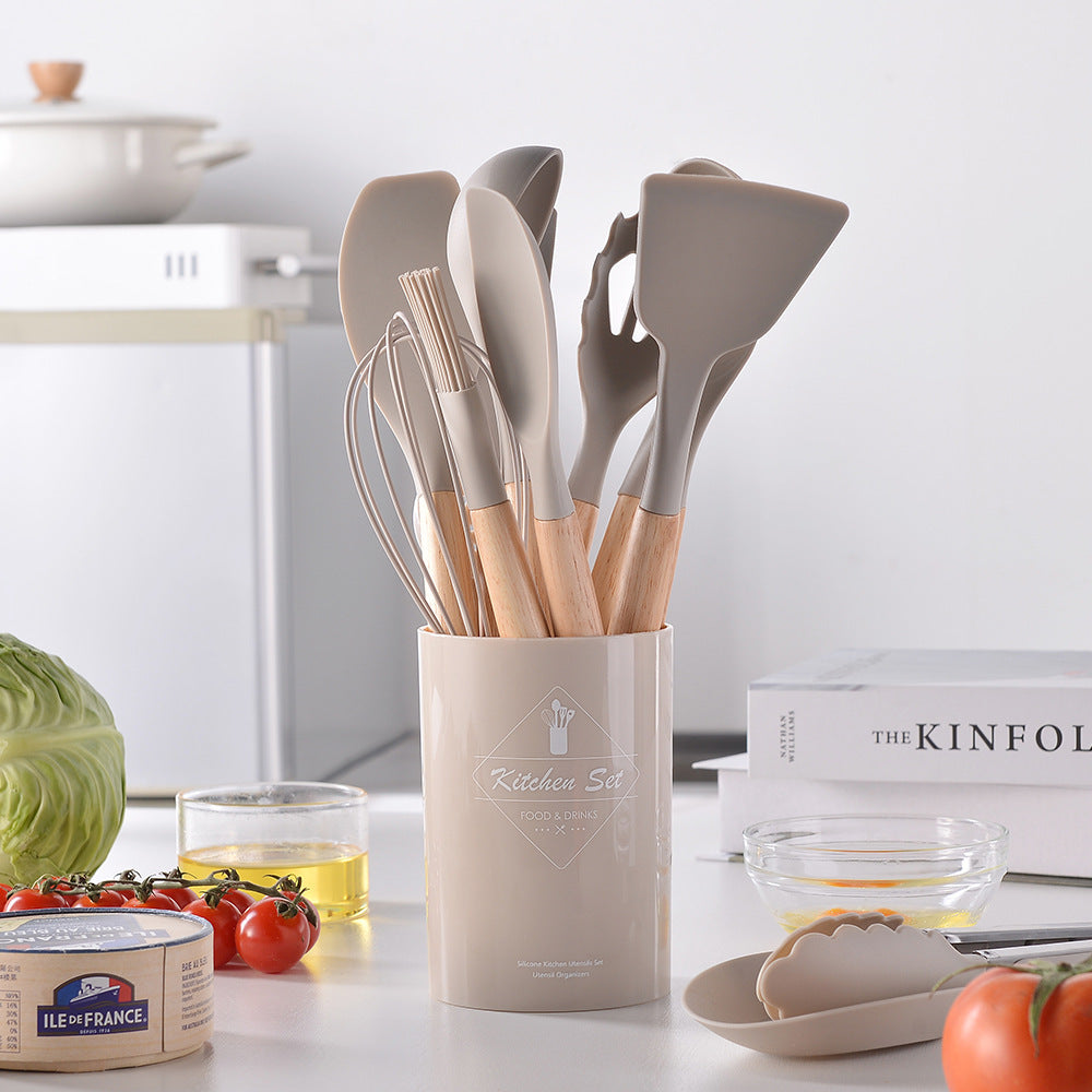 11pcs Silicone Kitchenware Cooking Utensils Set Heat Resistant Kitchen Non-Stick Cooking Utensils Baking Tools [Wistech]