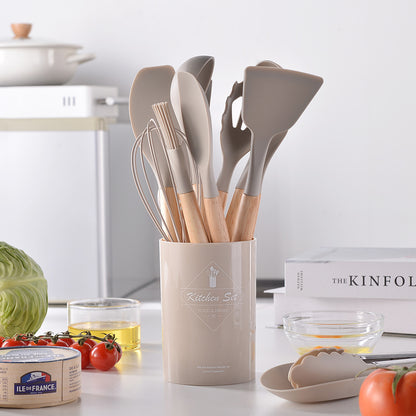 11pcs Silicone Kitchenware Cooking Utensils Set Heat Resistant Kitchen Non-Stick Cooking Utensils Baking Tools [Wistech]
