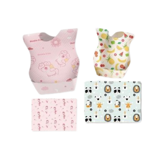 10pcs Disposable Baby Bibs & Food Mats & Drool Bibs