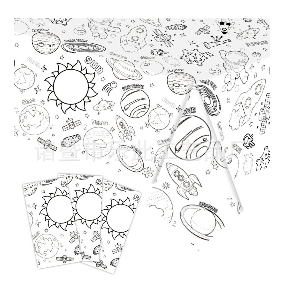 Themed Doodle Colouring Tablecloth Mat