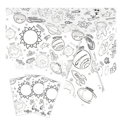 Themed Doodle Colouring Tablecloth Mat