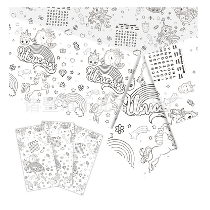 Themed Doodle Colouring Tablecloth Mat