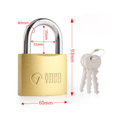 Secure Brass Plated Padlock Waterproof Rustproof Anti Theft Lock