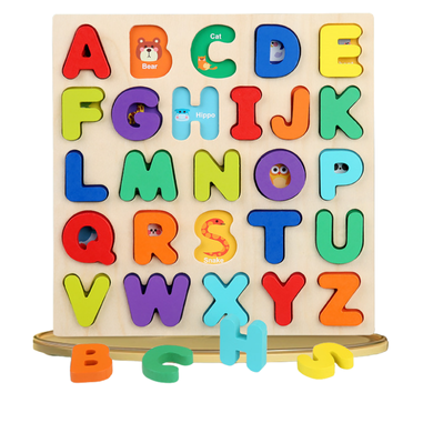 3D Wooden Alphabet Matching Puzzle Block Set