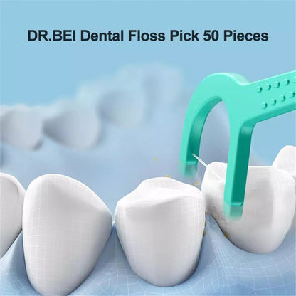 [Bundle of 3] Xiaomi DR.BEI Dental Floss Portable Picks Teeth Flosser Toothpicks Stick Oral Care 50pcs/box Teeth Pick - Wistech Singapore