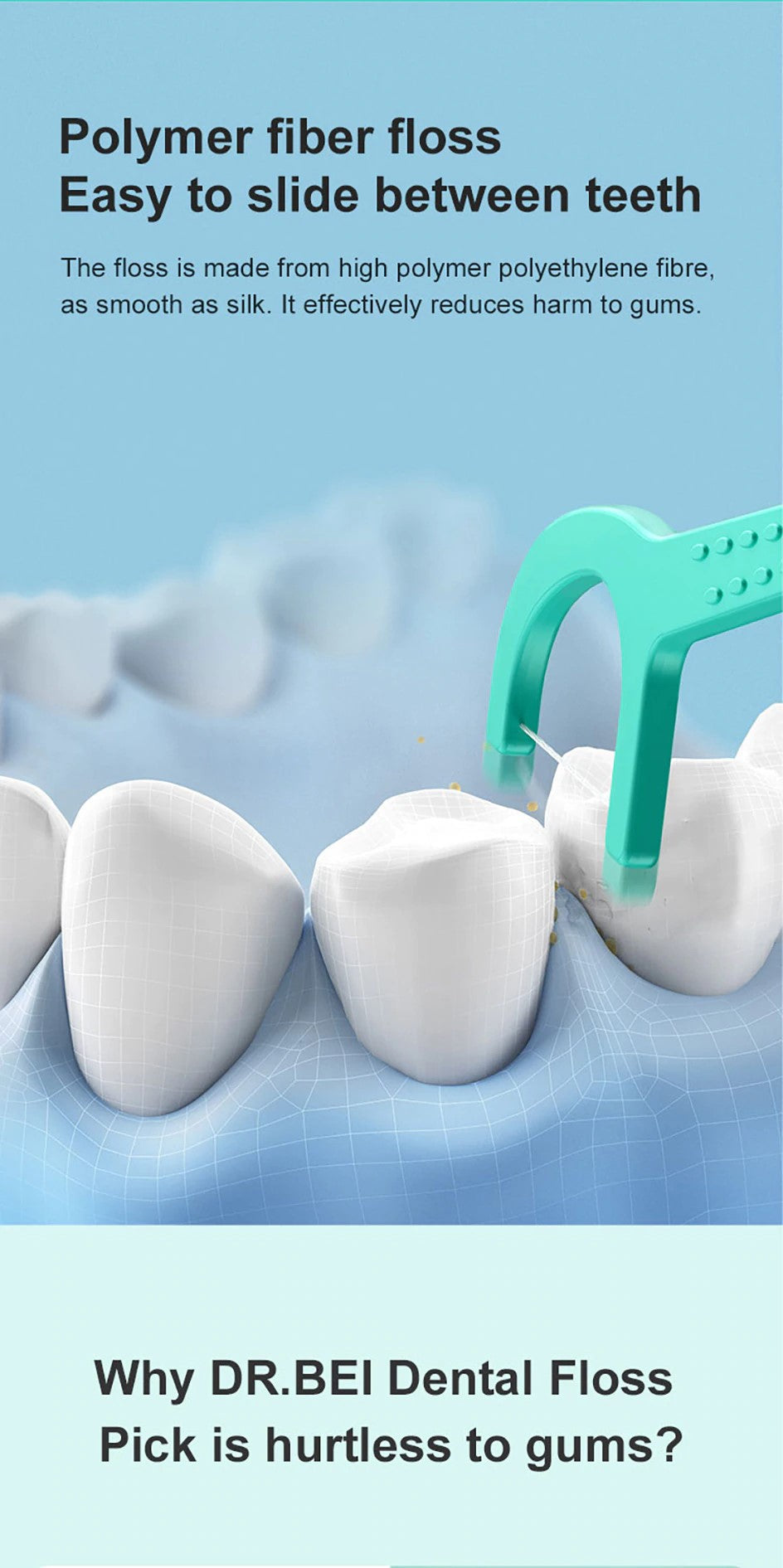 [Bundle of 3] Xiaomi DR.BEI Dental Floss Portable Picks Teeth Flosser Toothpicks Stick Oral Care 50pcs/box Teeth Pick - Wistech Singapore