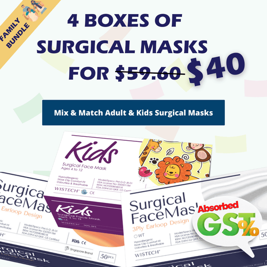 [Family Bundle] 4 BOXES SURGICAL MASKS with FREE SHIPPING FOR $40 only