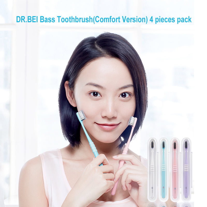 Xiaomi Dr.Bei Bass Toothbrush (Comfort), Travel Package, 4pcs - Wistech Singapore