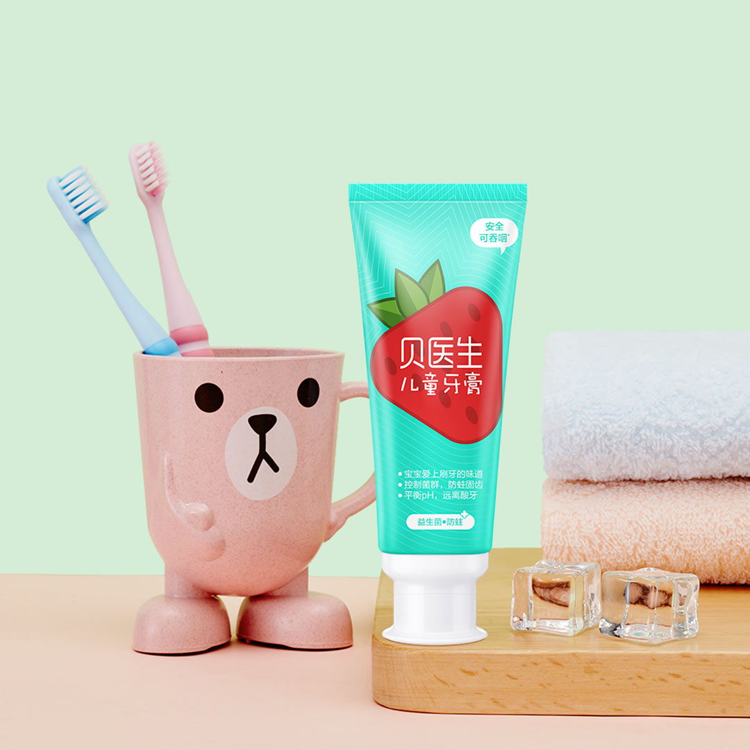 DR.BEI 0+ Probiotics Anti-Cavity Children Toothpaste (Strawberry Yogurt) Xiaomi Youpin DR·BEI 0+ Toothpaste for Children Anti Cavity And Nice Tasting for Children to Love Brushing Teeth - Wistech Singapore