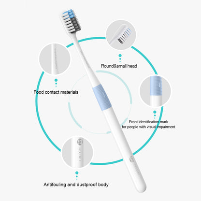 DR.BEI Bass Toothbrush, 4 Pieces (Xiaomi Version) Xiaomi Youpin DR.BEI Xiaomi Tooth Mi Bass Method Sandwish-bedded Better Brush Wire 4Colors Deep Cleaning Toothbrush - Wistech Singapore