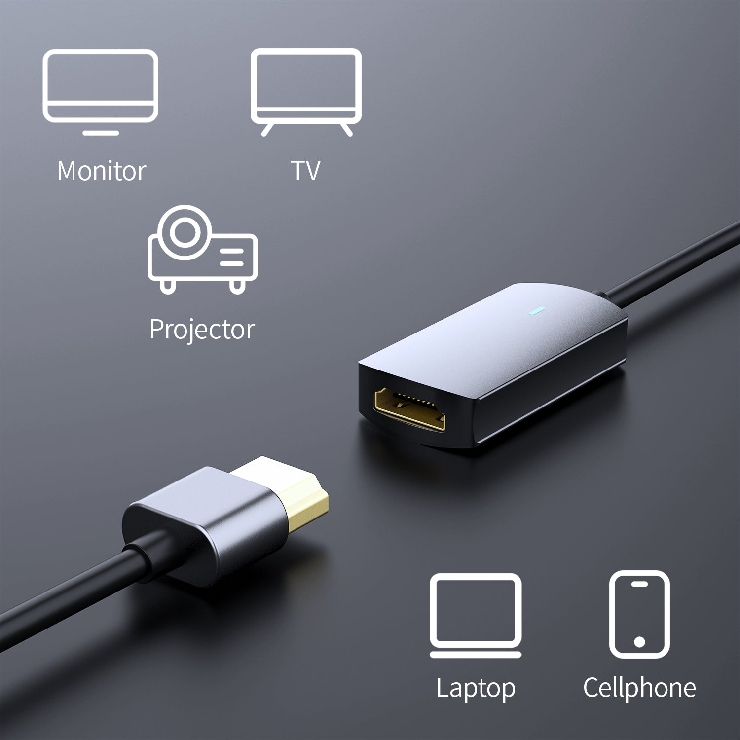 Wistech USB C Type-C Apadter Hub BX1H to HDMI 2.1 4K 60Hz 3840x2160 Support Laptop Cellphone Type-C Adapter USB C Hub - Wistech Singapore