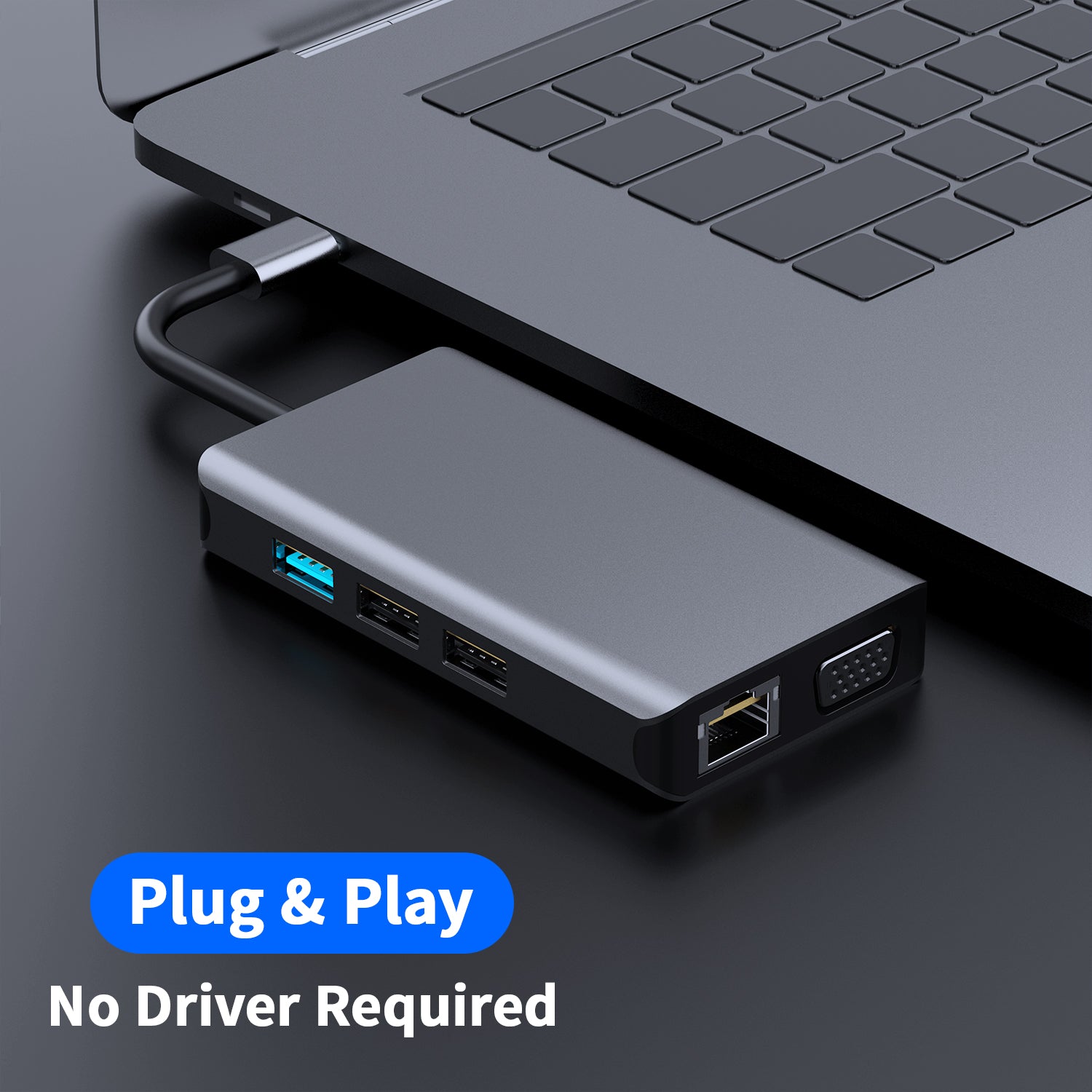 Wistech USB C Type-C Hub 10 in 1 Adapter BX10A with HDMI 4K30Hz 2K60Hz PD Chargers USB 3.0 SD card TF card RJ45 Jack VGA Adapter 3.5mm Audio - Wistech Singapore
