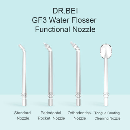 Xiaomi DR.BEI Oral Irrigator Cleaning Replacement 4 kinds for F3 GF3 Dental Punch Nozzles 2 pcs Included Deep Cleaning - Wistech Singapore