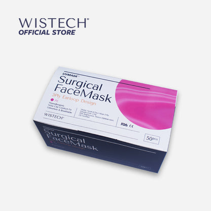 Wistech 3-Ply Surgical Face Mask UVMASK™️  (Pink) - Wistech Singapore
