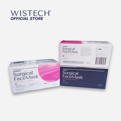 Wistech 3-Ply Surgical Face Mask UVMASK™️  (Pink) - Wistech Singapore