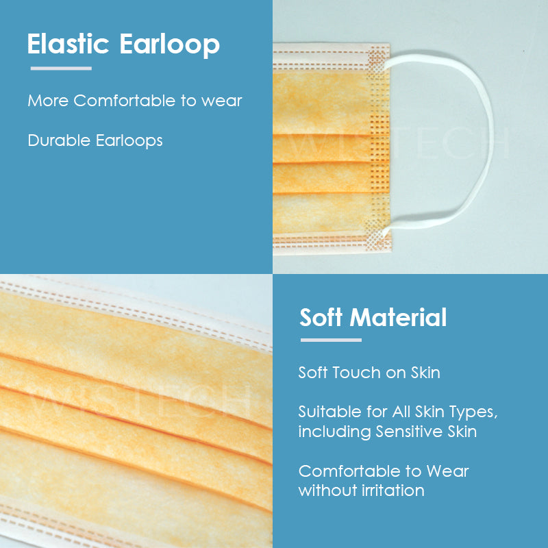Wistech 3-Ply Surgical Face Mask UVMASK™️  (Mandarin Orange) - Wistech Singapore