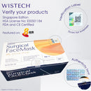 [Individually Sealed] White Wistech 3 Ply Surgical Face Mask, 50 pieces