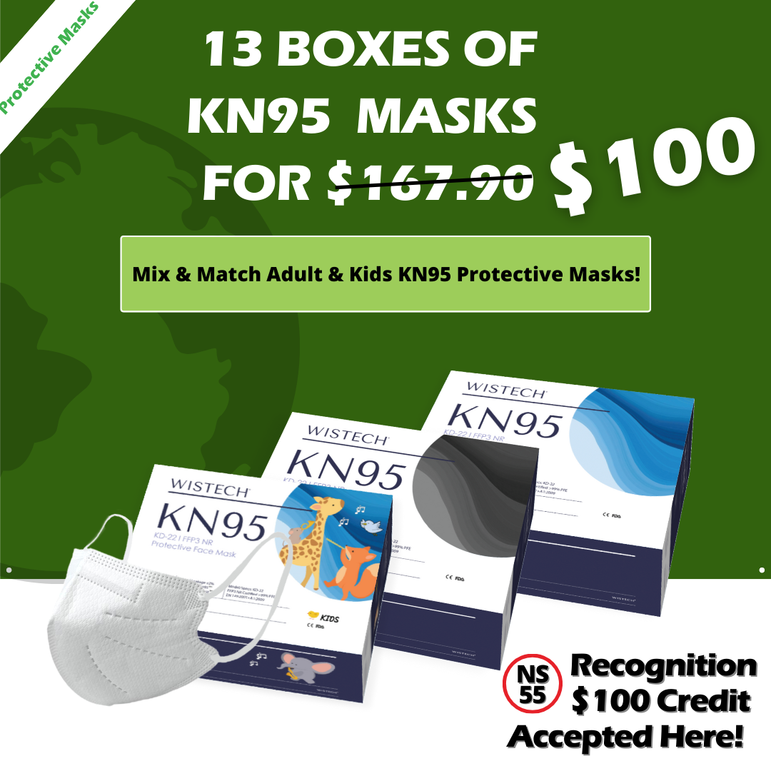 13 BOXES KN95 PROTECTIVE FACE MASKS with FREE SHIPPING FOR $100 ONLY